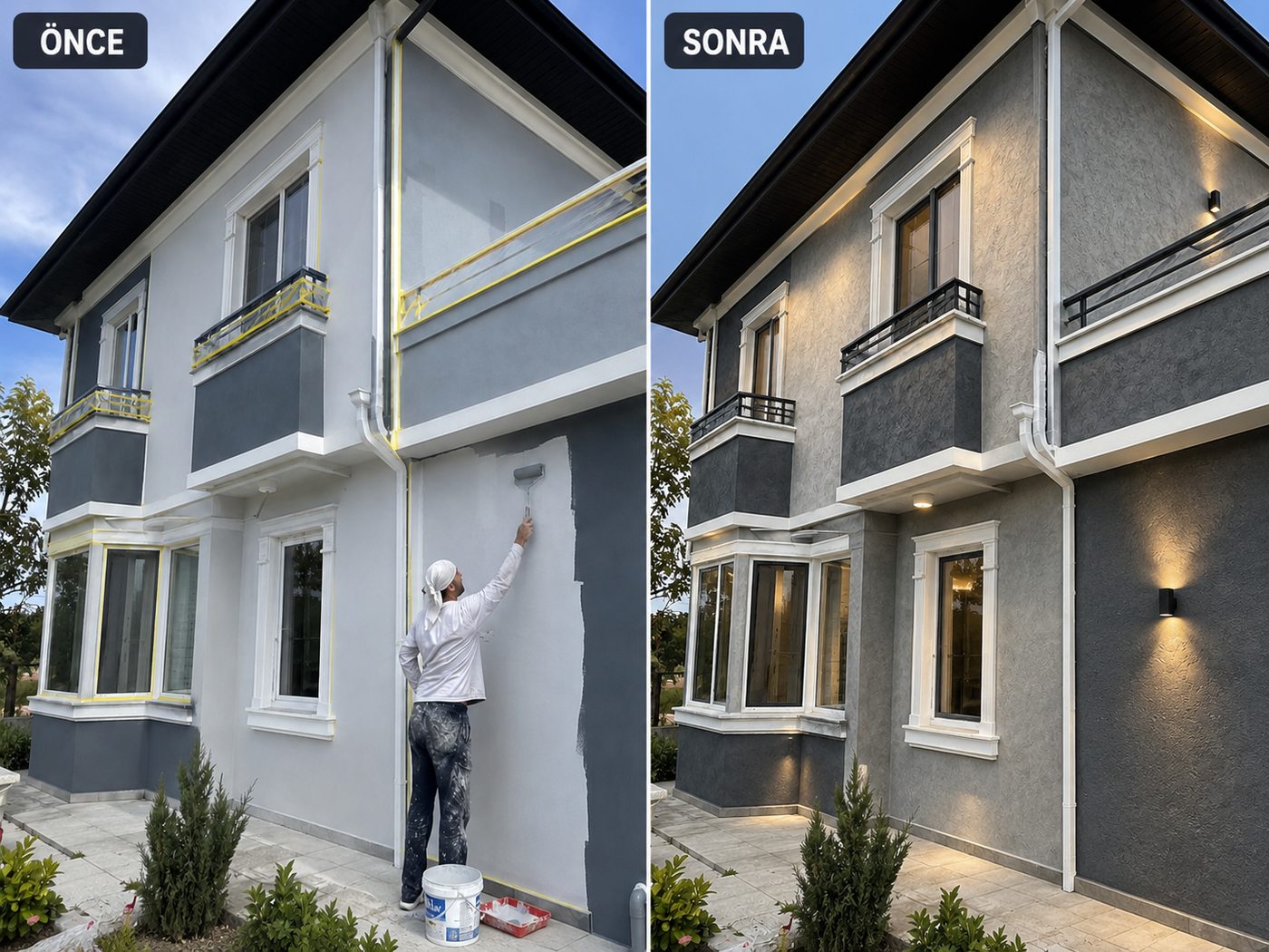 Ödemiş dış cephe boya öncesi ve sonrası